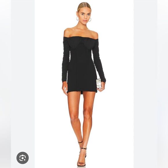 NEW NBD Revolve Carlota Carlotta Mini Dress Black Size Medium - Picture 7 of 7